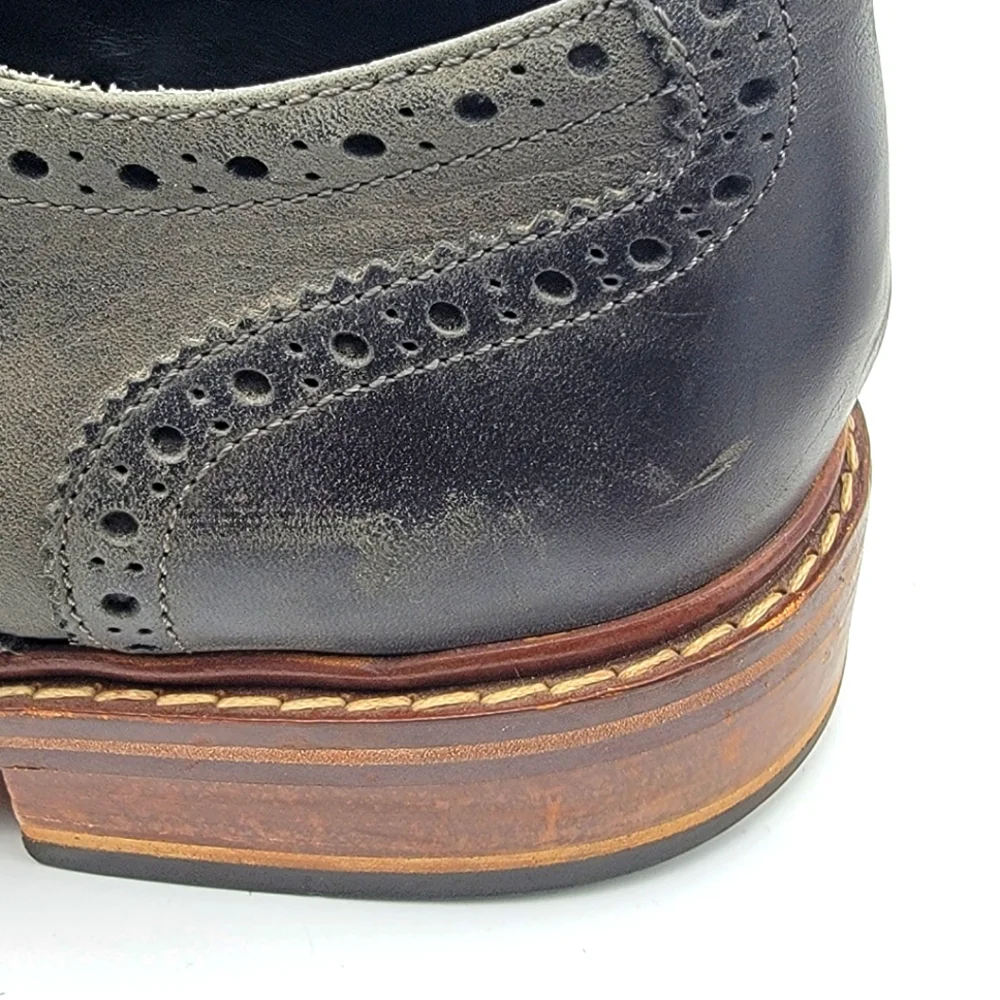 Cole Haan Dark Gray Leather Wingtip Oxfords. #1542‎